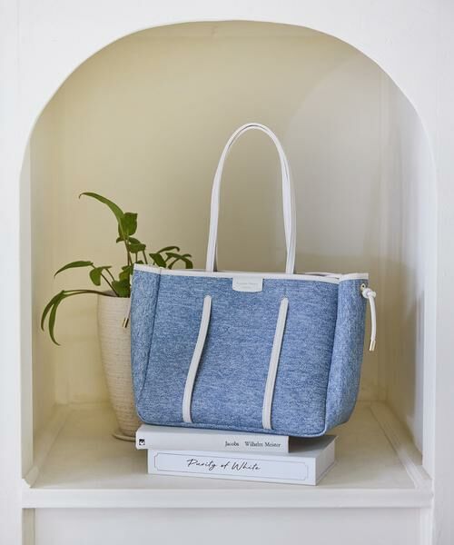 Samantha Thavasa / サマンサタバサ トートバッグ | デニム調キャンバスデザイン 合皮トートバッグ 大サイズ | 詳細16