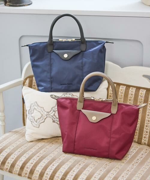 Samantha Thavasa / サマンサタバサ ハンドバッグ | ナイロン×スプリットレザー カジュアルハンドバッグ | 詳細13