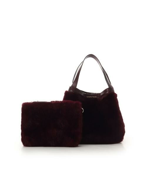 Samantha Thavasa / サマンサタバサ ハンドバッグ | ポーチ付き コンパクトファーバッグ(ボルドー)