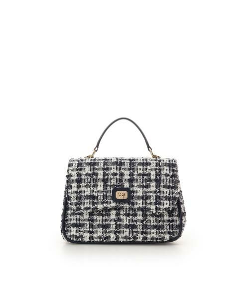 Samantha Thavasa / サマンサタバサ ハンドバッグ | オリジナル金具ツイード ワンハンドルバッグ（ネイビー）