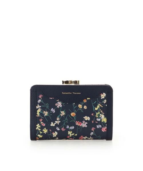 Samantha Thavasa / サマンサタバサ 財布・コインケース・マネークリップ | フラワーモチーフ 口金折財布（ネイビー）