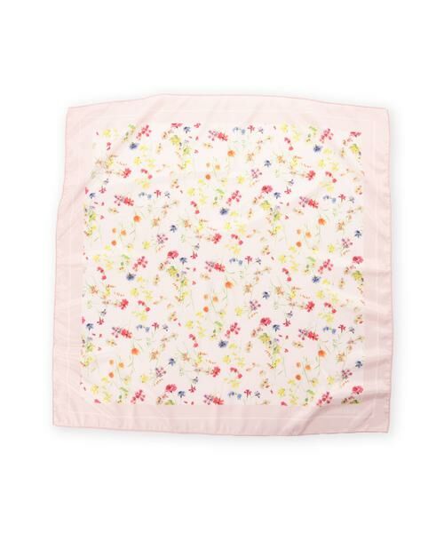 Samantha Thavasa / サマンサタバサ マフラー・ショール・スヌード・ストール | フラワーモチーフ スカーフ（ﾋﾟﾝｸﾍﾞｰｼﾞｭ）