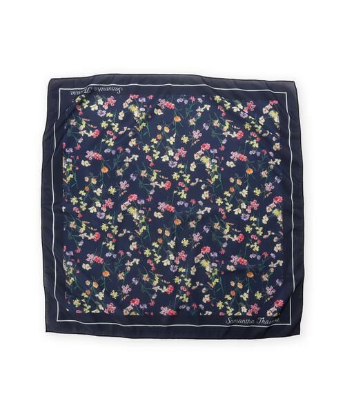 Samantha Thavasa / サマンサタバサ マフラー・ショール・スヌード・ストール | フラワーモチーフ スカーフ（ネイビー）