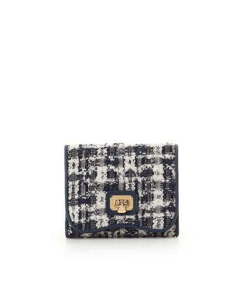 Samantha Thavasa / サマンサタバサ 財布・コインケース・マネークリップ | オリジナル金具ツイード 折財布（ネイビー）