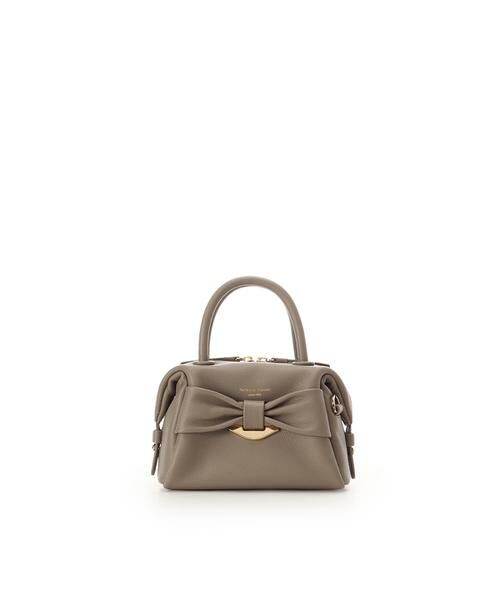 Samantha Thavasa / サマンサタバサ ハンドバッグ | リボンモチーフ レザーハンドバッグ（グレージュ）