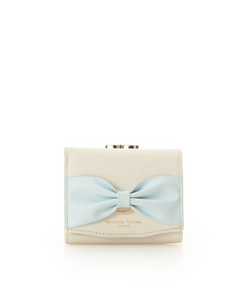 Samantha Thavasa / サマンサタバサ 財布・コインケース・マネークリップ | バイカラーリボンモチーフ口金折財布（ライトブルー）