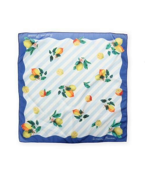 Samantha Thavasa / サマンサタバサ マフラー・ショール・スヌード・ストール | ストライプレモンモチーフ スカーフ（ブルー）
