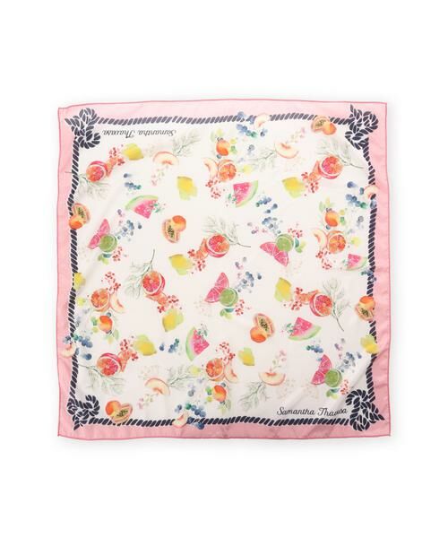 Samantha Thavasa / サマンサタバサ マフラー・ショール・スヌード・ストール | トロピカルフルーツ スカーフ（ピンク）