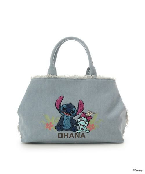 Samantha Thavasa / サマンサタバサ ハンドバッグ | 「スティッチ」コレクション デニム調ハンドバッグ(ブリーチデニム)