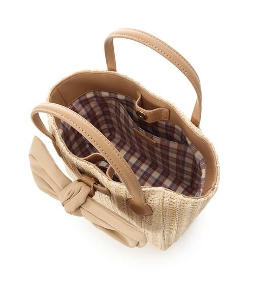 サマンサタバサ　ピンクベージュビッグリボンカゴバッグ　新品未使用　お買い上げ証付 Samantha Thavasa Petit Choice｜ビッグリボンかごバッグ