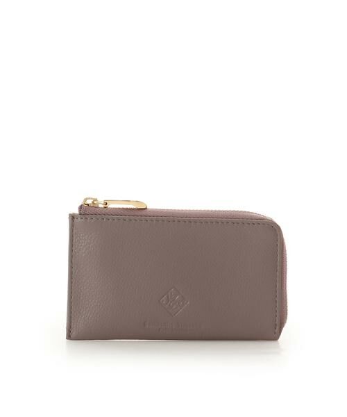 Samantha Thavasa Petit Choice / サマンサタバサプチチョイス 財布・コインケース・マネークリップ | スクエアモチーフソフトレザー フラグメントケース（グレージュ）