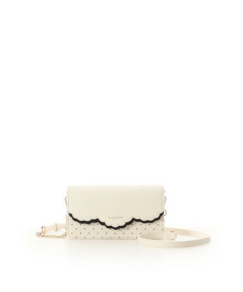 Samantha Thavasa Petit Choice / サマンサタバサプチチョイス ショルダーバッグ | スカラップドット ウォレットショルダー（オフホワイト）