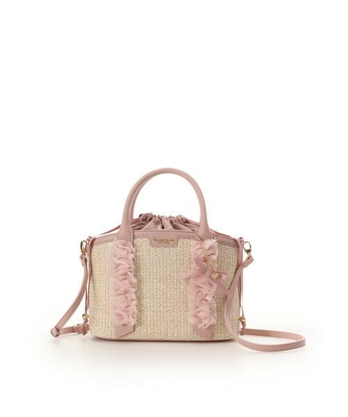 Samantha Thavasa Petit Choice / サマンサタバサプチチョイス ショルダーバッグ | リボンチャーム付き フリルかごバッグ（ピンク）