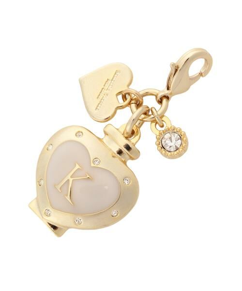 Samantha Thavasa Petit Choice / サマンサタバサプチチョイス チャーム | ハートビジューイニシャル（K）ファスナーチャーム（ゴールド）