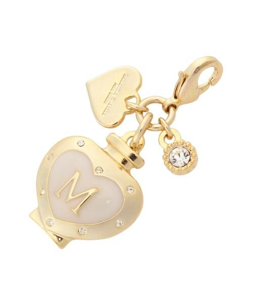 Samantha Thavasa Petit Choice / サマンサタバサプチチョイス チャーム | ハートビジューイニシャル（M）ファスナーチャーム（ゴールド）