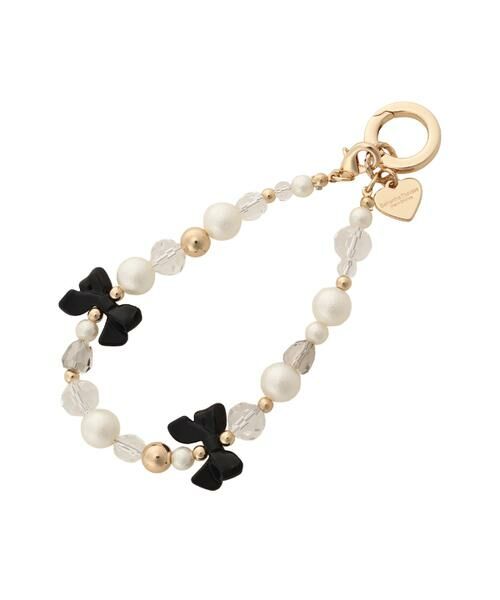 Samantha Thavasa Petit Choice / サマンサタバサプチチョイス チャーム | パールリボン　ストラップチャーム（ブラック）