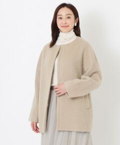 SANYO ESSENTIALS / サンヨーエッセンシャルズ ブルゾン | ノーカラーシャギーコート