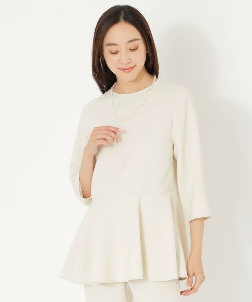SANYO ESSENTIALS/サンヨーエッセンシャルズ 【WARDROBE】ペプラムブラウス オフホワイト2 36 SANYO ESSENTIALS/サンヨーエッセンシャルズ 【WARDROBE】ペプラムブラウス オフホワイト2 36