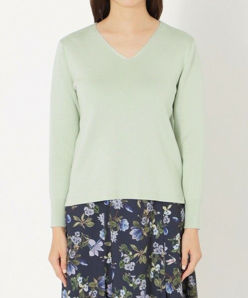 SANYO ESSENTIALS / サンヨーエッセンシャルズ ニット・セーター | 【ウォッシャブルシルク】Vネックプルオーバー | 詳細4