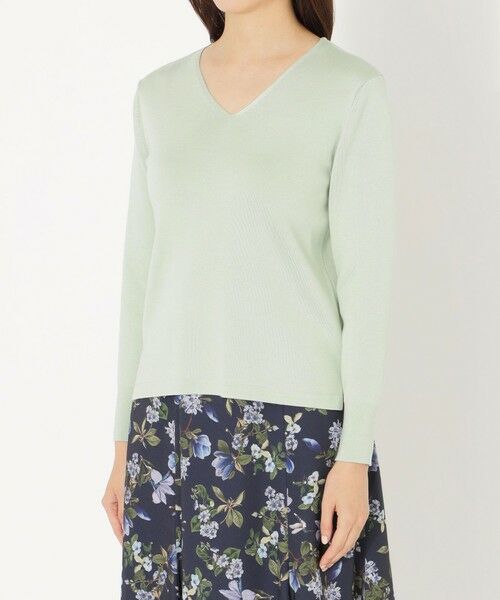 SANYO ESSENTIALS / サンヨーエッセンシャルズ ニット・セーター | 【ウォッシャブルシルク】Vネックプルオーバー | 詳細5