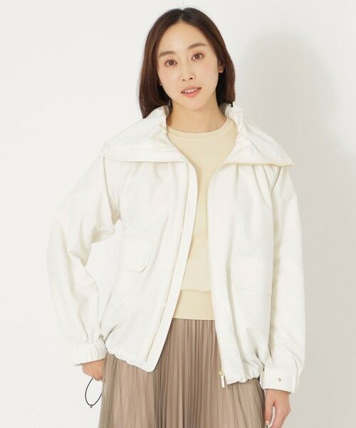 SANYO ESSENTIALS/サンヨーエッセンシャルズ <アンブレラコート>ショートブルゾン オフホワイト1 38 SANYO ESSENTIALS/サンヨーエッセンシャルズ <アンブレラコート>ショートブルゾン オフホワイト1 38