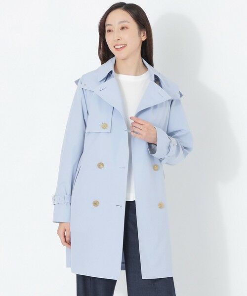 SANYO ESSENTIALS/サンヨーエッセンシャルズ <アンブレラコート>ダントツ撥水/UV対応 トレンチコート ブルー1 38 SANYO ESSENTIALS/サンヨーエッセンシャルズ <アンブレラコート>ダントツ撥水/UV対応 トレンチコート ブルー1 38
