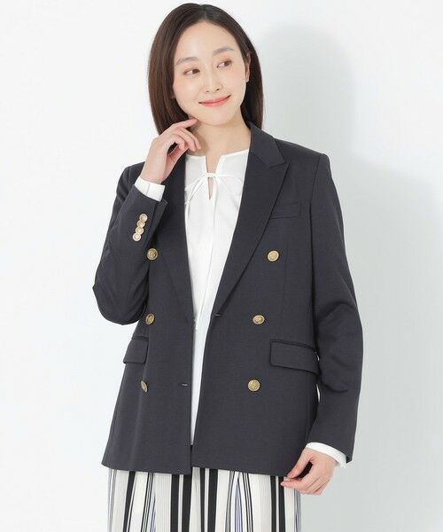 SANYO ESSENTIALS/サンヨーエッセンシャルズ 【DRESOPHY】ミラノリブジャケット ネイビー3 36 SANYO ESSENTIALS/サンヨーエッセンシャルズ 【DRESOPHY】ミラノリブジャケット ネイビー3 36