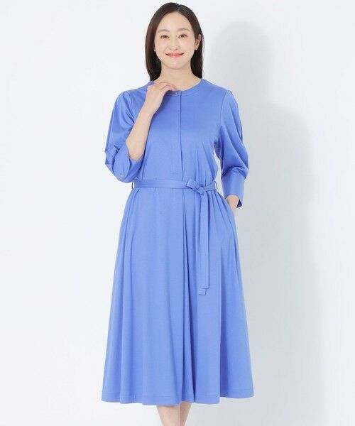 SANYO ESSENTIALS/サンヨーエッセンシャルズ 【DRESOPHY】シルキースムースワンピース ブルー3 38 SANYO ESSENTIALS/サンヨーエッセンシャルズ 【DRESOPHY】シルキースムースワンピース ブルー3 38