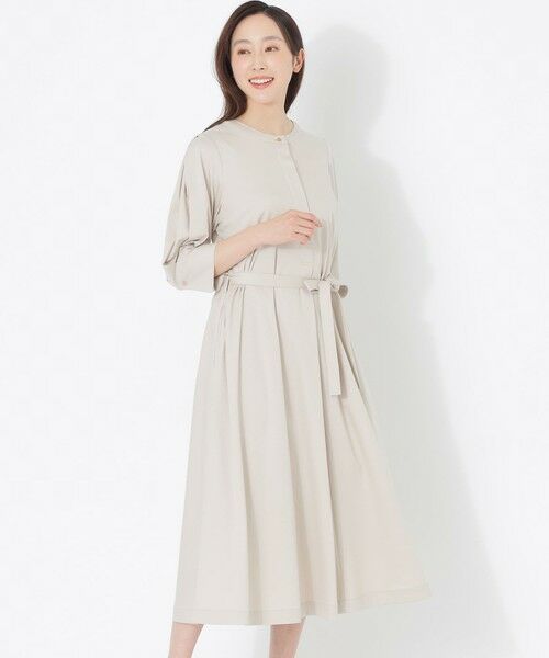 SANYO ESSENTIALS/サンヨーエッセンシャルズ 【DRESOPHY】シルキースムースワンピース ベージュ1 36 SANYO ESSENTIALS/サンヨーエッセンシャルズ 【DRESOPHY】シルキースムースワンピース ベージュ1 36