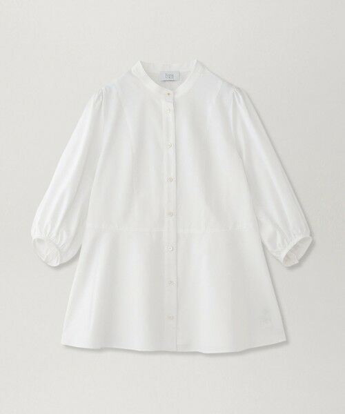 SANYO ESSENTIALS/サンヨーエッセンシャルズ 【アルティメイトピマ】フレアブラウス ホワイト1 36 SANYO ESSENTIALS/サンヨーエッセンシャルズ 【アルティメイトピマ】フレアブラウス ホワイト1 36