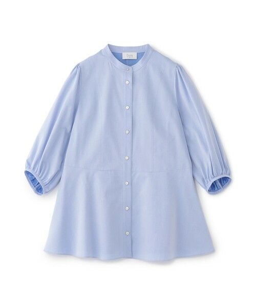 SANYO ESSENTIALS/サンヨーエッセンシャルズ 【アルティメイトピマ】フレアブラウス ブルー1 36 SANYO ESSENTIALS/サンヨーエッセンシャルズ 【アルティメイトピマ】フレアブラウス ブルー1 36