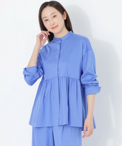 SANYO ESSENTIALS/サンヨーエッセンシャルズ 【DRESOPHY】シルキースムースブラウス ブルー3 38 SANYO ESSENTIALS/サンヨーエッセンシャルズ 【DRESOPHY】シルキースムースブラウス ブルー3 38