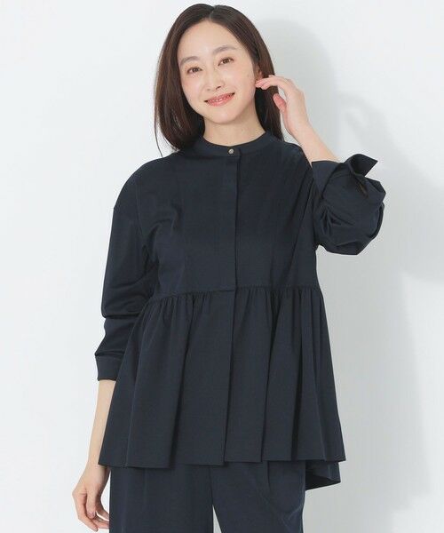 SANYO ESSENTIALS/サンヨーエッセンシャルズ 【DRESOPHY】シルキースムースブラウス ネイビー3 36 SANYO ESSENTIALS/サンヨーエッセンシャルズ 【DRESOPHY】シルキースムースブラウス ネイビー3 36