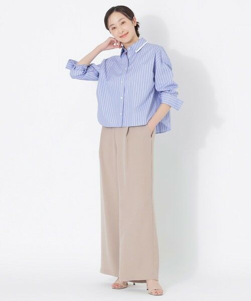 SANYO ESSENTIALS / サンヨーエッセンシャルズ シャツ・ブラウス | ショートシャツ（ストライプ） | 詳細1