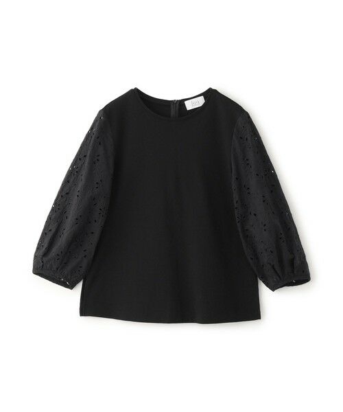 SANYO ESSENTIALS/サンヨーエッセンシャルズ レースコンビカットソー ブラック1 38 SANYO ESSENTIALS/サンヨーエッセンシャルズ レースコンビカットソー ブラック1 38