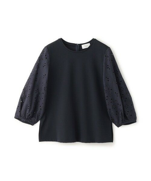 SANYO ESSENTIALS/サンヨーエッセンシャルズ レースコンビカットソー ネイビー3 38 SANYO ESSENTIALS/サンヨーエッセンシャルズ レースコンビカットソー ネイビー3 38