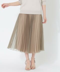 SANYO ESSENTIALS / サンヨーエッセンシャルズ ロング・マキシ丈スカート | チュールプリーツスカート