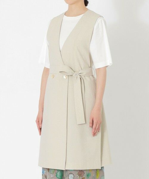 SANYO ESSENTIALS / サンヨーエッセンシャルズ ノーカラージャケット | ベルテッドロングジレ | 詳細4