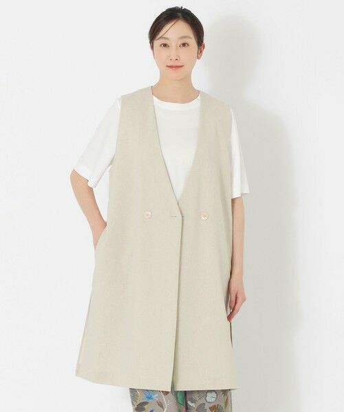 SANYO ESSENTIALS / サンヨーエッセンシャルズ ノーカラージャケット | ベルテッドロングジレ | 詳細2