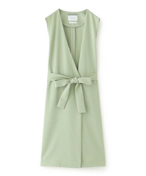 SANYO ESSENTIALS/サンヨーエッセンシャルズ ベルテッドロングジレ グリーン1 38 SANYO ESSENTIALS/サンヨーエッセンシャルズ ベルテッドロングジレ グリーン1 38