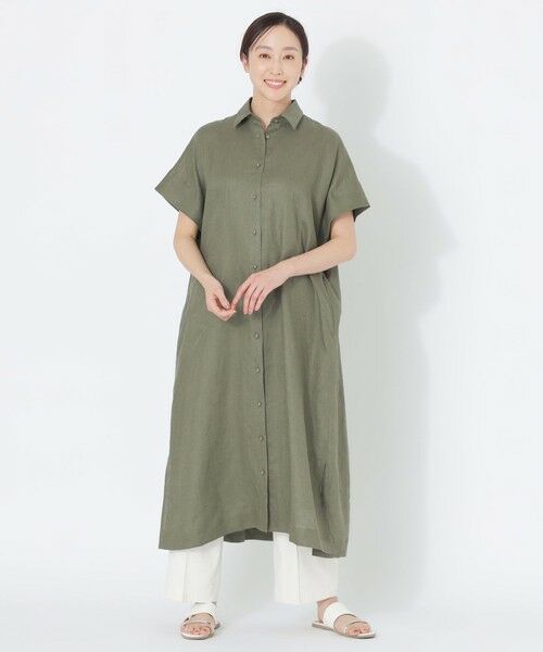 SANYO ESSENTIALS / サンヨーエッセンシャルズ ロング・マキシ丈ワンピース | カラーリネンシャツワンピース | 詳細3