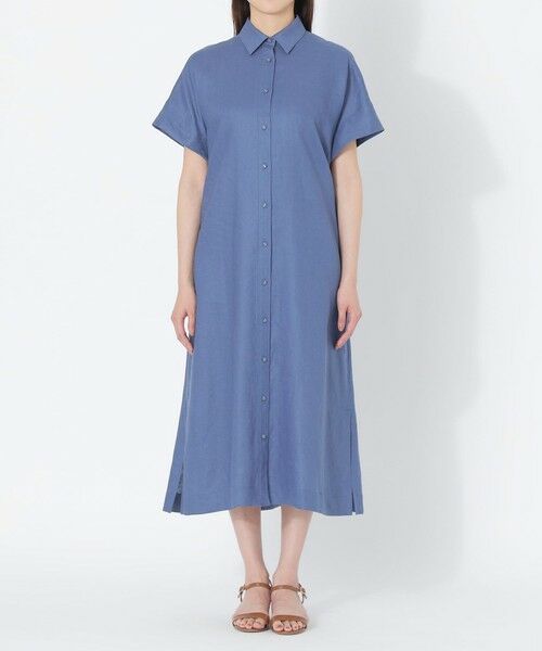 SANYO ESSENTIALS / サンヨーエッセンシャルズ ロング・マキシ丈ワンピース | カラーリネンシャツワンピース | 詳細4