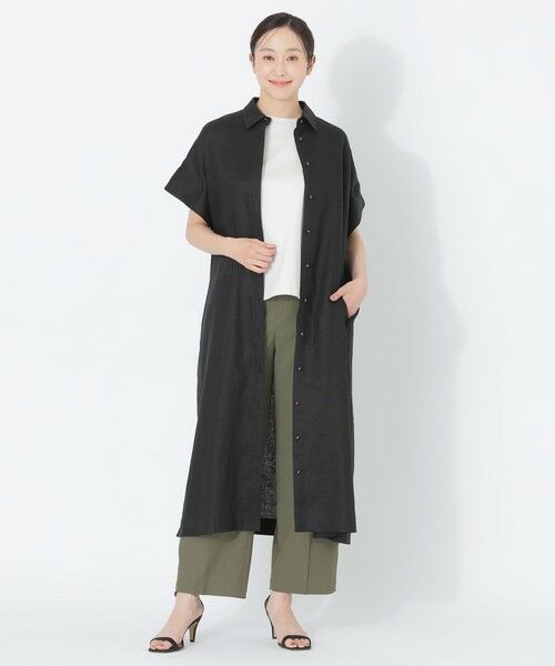 SANYO ESSENTIALS / サンヨーエッセンシャルズ ロング・マキシ丈ワンピース | カラーリネンシャツワンピース | 詳細1