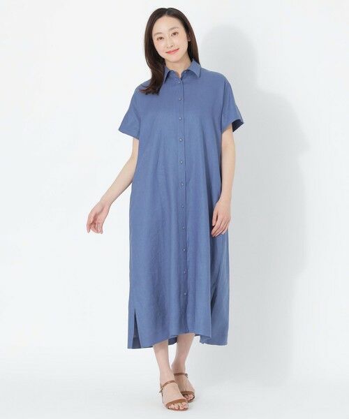 SANYO ESSENTIALS / サンヨーエッセンシャルズ ロング・マキシ丈ワンピース | カラーリネンシャツワンピース | 詳細2