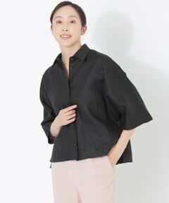 SANYO ESSENTIALS / サンヨーエッセンシャルズ シャツ・ブラウス | カラーリネンハーフスリーブシャツ