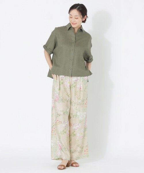 SANYO ESSENTIALS / サンヨーエッセンシャルズ シャツ・ブラウス | カラーリネンハーフスリーブシャツ | 詳細4