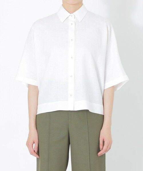 SANYO ESSENTIALS / サンヨーエッセンシャルズ シャツ・ブラウス | カラーリネンハーフスリーブシャツ | 詳細5
