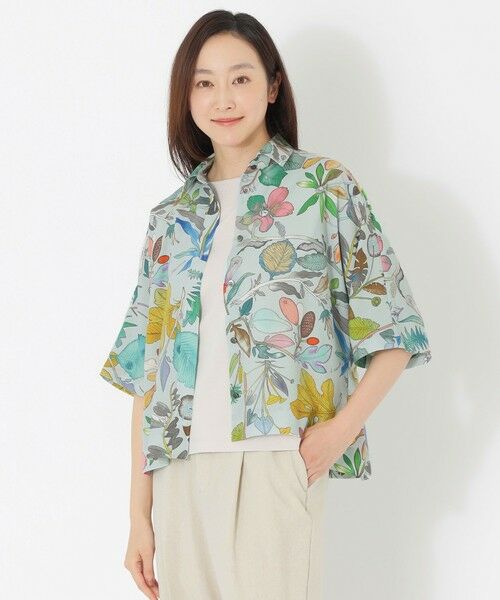 SANYO ESSENTIALS/サンヨーエッセンシャルズ ボタニカルプリントブラウス グリーン1 38 SANYO ESSENTIALS/サンヨーエッセンシャルズ ボタニカルプリントブラウス グリーン1 38