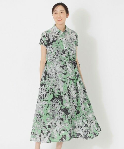 美品 ヨリ バックフリル サファリロングジャケット シャツワンピース カーキ yori（ヨリ）公式通販｜yoriは、甘さ・可愛さ・上品さを大切に