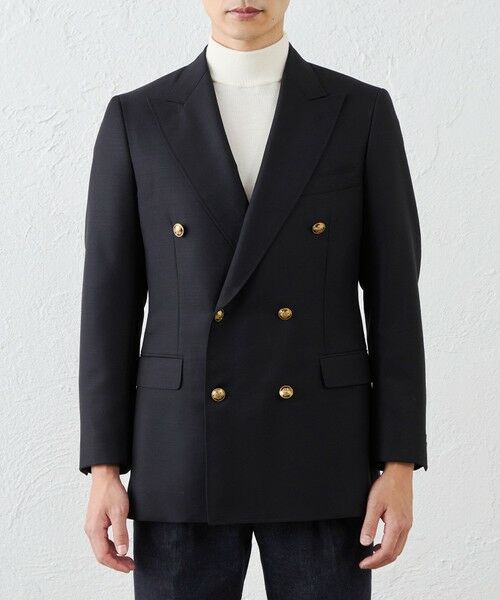 SANYO ESSENTIALS / サンヨーエッセンシャルズ ノーカラージャケット | モヘヤブレンドダブルブレザー | 詳細3